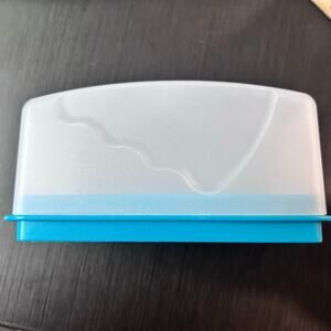Tupperware Large Butter Dish Cheese 1 Pound Size In Peacock Color Brand EUC